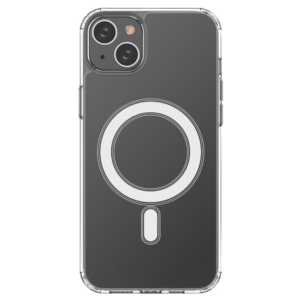 Gennemsigtig Magnetisk Case med MagSafe til iPhone 14 Plus med sølvring - gennemsigtig