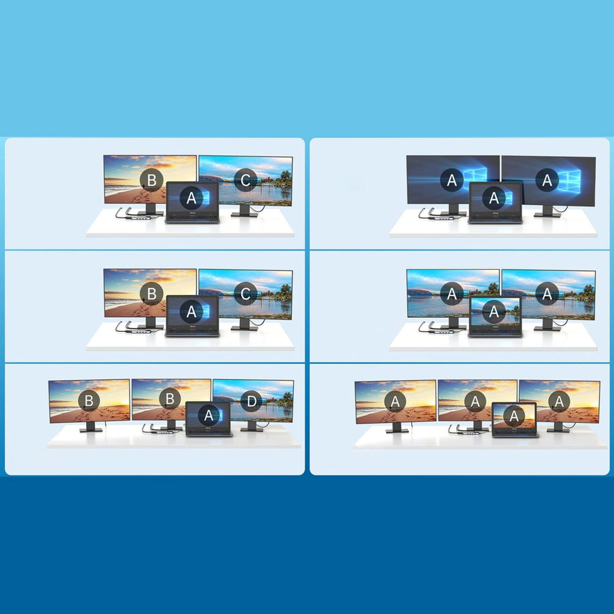 Choetech multifunktionelle HUB med display 12in1 USB-C til USB-C / USB-A / HDMI / VGA / AUX / SD / TF grå (HUB-M26)