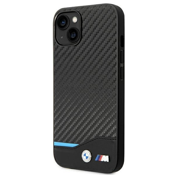 Case BMW BMHCP14M22NBCK iPhone 14 Plus 6.7 " sort / sort Læder Carbon