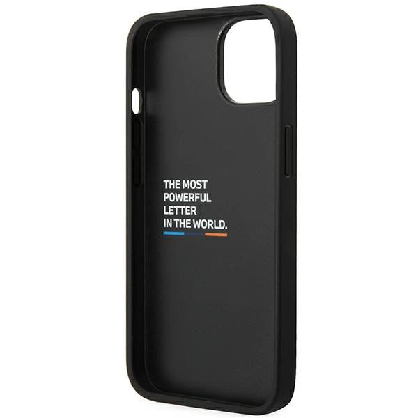 Case BMW BMHCP14M22NBCK iPhone 14 Plus 6.7 " sort / sort Læder Carbon