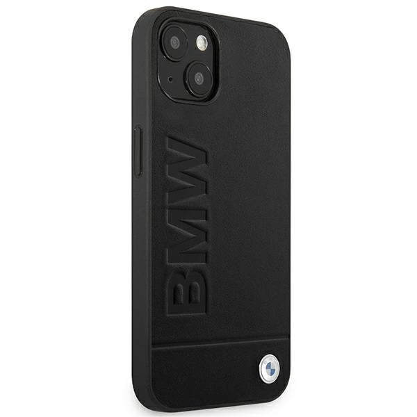 Case BMW BMHCP14MSLLBK iPhone 14 Plus 6.7 " sort / sort læderstempel