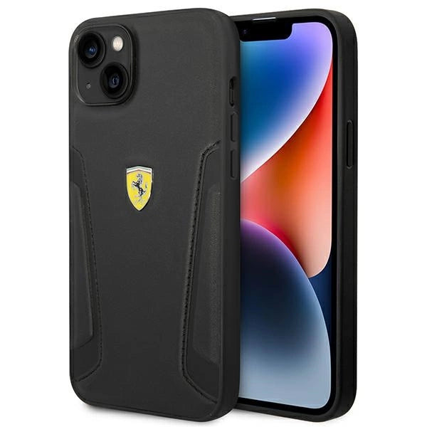 Ferrari FEHCP14MRBUK iPhone 14 Plus 6.7" sort/sort hårdkasse Læder Stempel Sider