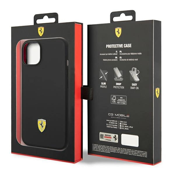 Ferrari FEHCP14SSIBBK iPhone 14 6.1" sort/sort hardcase Silikon Metal Logo