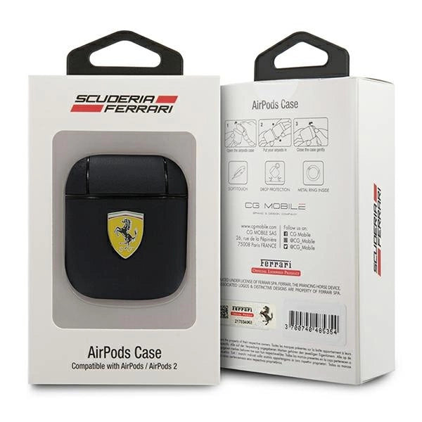 Ferrari FESA2LEBK AirPods cover sort/sort On Track læder