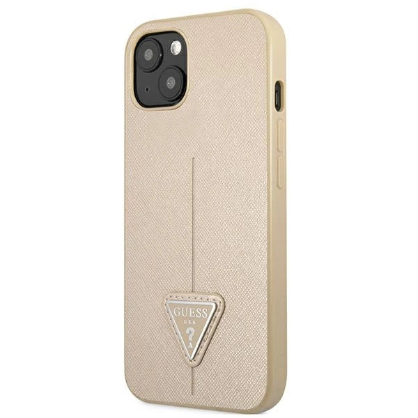 Guess GUHCP13SPSATLE iPhone 13 mini 5,4 " beige / beige hardcase SaffianoTriangle Logo