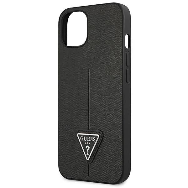 Guess GUHCP13SPSATLK iPhone 13 mini 5,4 " sort / sort hardcase SaffianoTriangle Logo