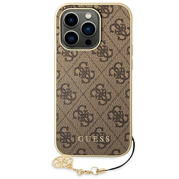 Guess GUHCP14LGF4GBR iPhone 14 Pro 6.1 "brun / brun hardcase 4G Charms Collection