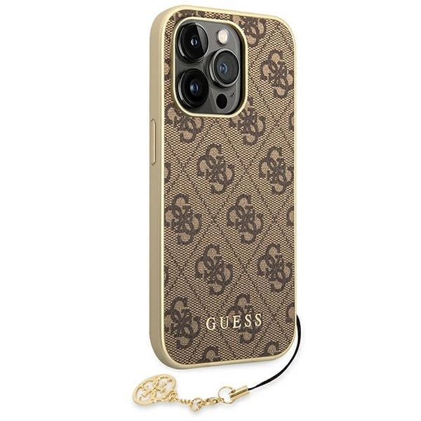 Guess GUHCP14LGF4GBR iPhone 14 Pro 6.1 "brun / brun hardcase 4G Charms Collection