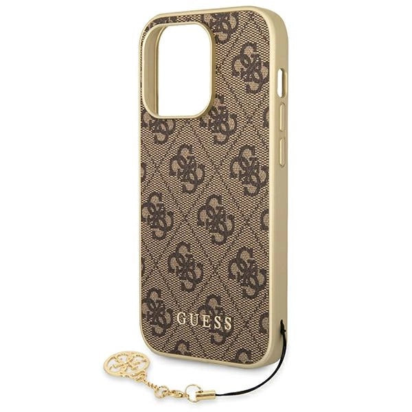 Guess GUHCP14LGF4GBR iPhone 14 Pro 6.1 "brun / brun hardcase 4G Charms Collection