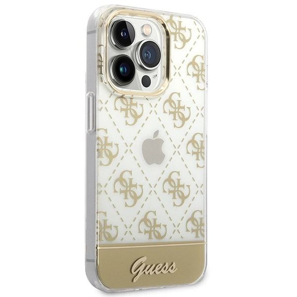 Guess GUHCP14LHG4MHG iPhone 14 Pro 6.1 "guld / guld hardcase 4G Pattern Script