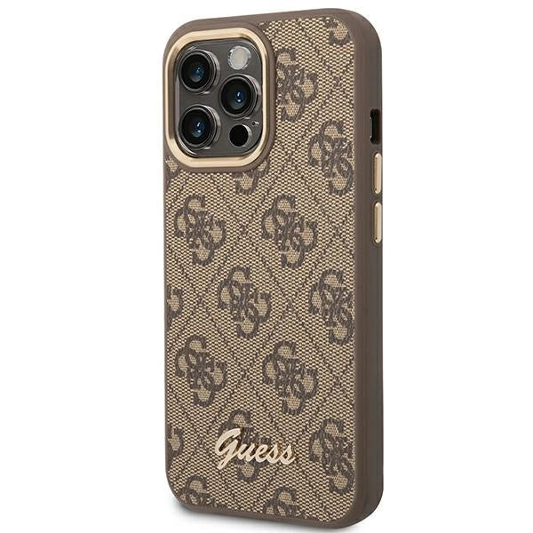Guess GUHCP14LHG4SHW iPhone 14 Pro 6.1 "brun / brun hard case 4G Vintage Gold Logo