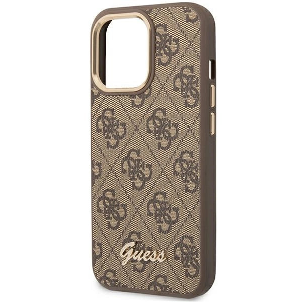 Guess GUHCP14LHG4SHW iPhone 14 Pro 6.1 "brun / brun hard case 4G Vintage Gold Logo
