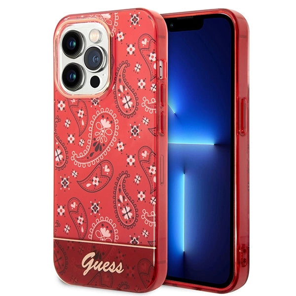 Guess GUHCP14LHGBNHR iPhone 14 Pro 6.1" rød/rød hardcase Bandana Paisley