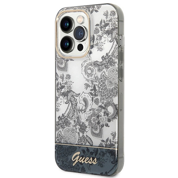 Guess GUHCP14LHGPLHG iPhone 14 Pro 6.1" grå/grå hardcase Porcelæn Collection