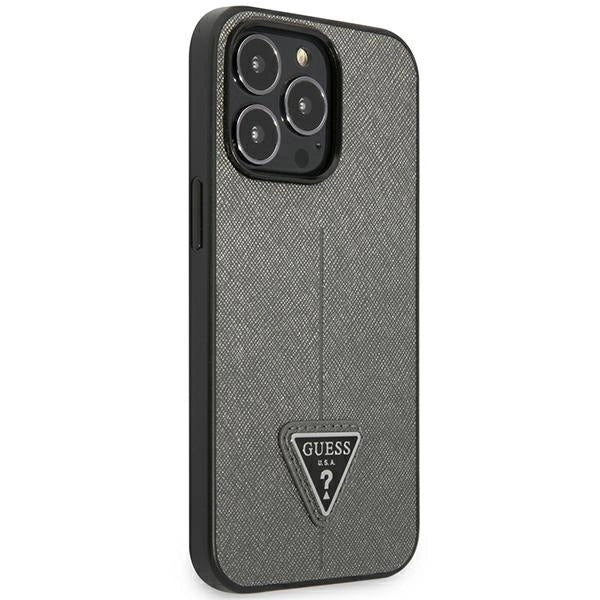 Guess GUHCP14LPSATLG iPhone 14 Pro 6.1 " sølv / sølv hardcase SaffianoTriangle Logo