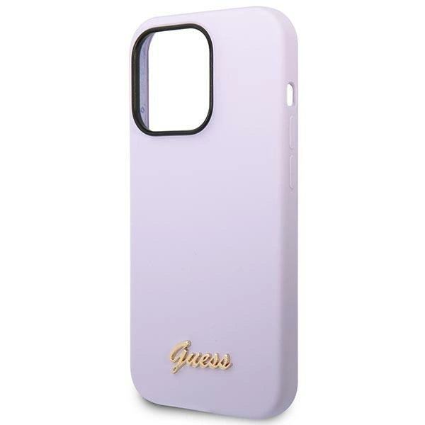 Guess GUHCP14LSLSMU iPhone 14 Pro 6.1" lilla/lila hårdkasse Silikon Vintage Gold Logo