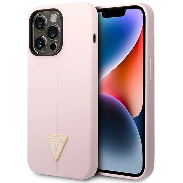 Guess Silicone Triangle iPhone 14 Pro 6.1" Case - lilla