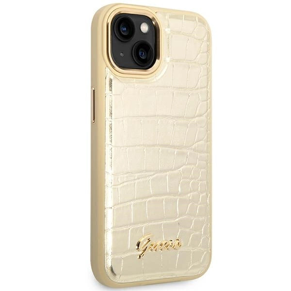 Guess GUHCP14MHGCRHD iPhone 14 Plus 6.7 " guld / guld hardcase Croco Collection