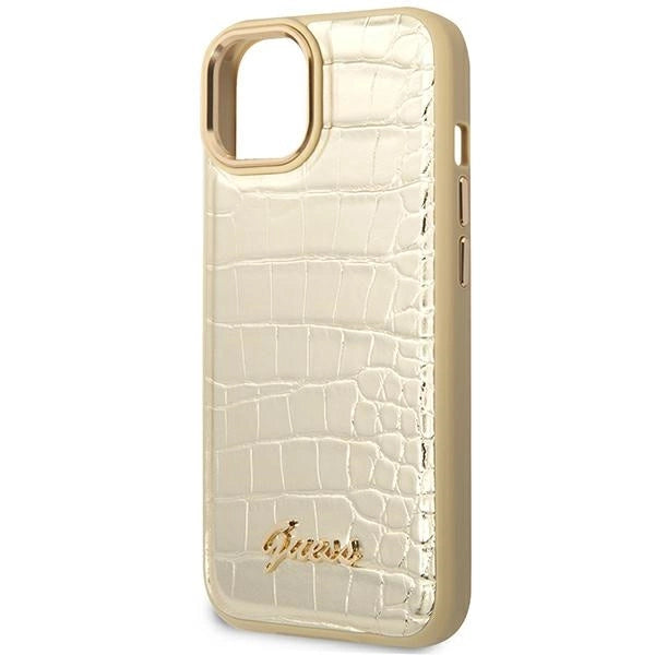 Guess GUHCP14MHGCRHD iPhone 14 Plus 6.7 " guld / guld hardcase Croco Collection