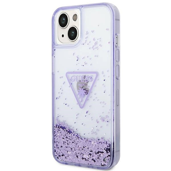 Guess Liquid Glitter Palm Collection æske til iPhone 14 Plus 6.7" - lilla