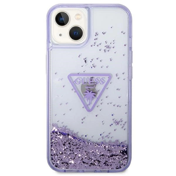 Guess Liquid Glitter Palm Collection æske til iPhone 14 Plus 6.7" - lilla