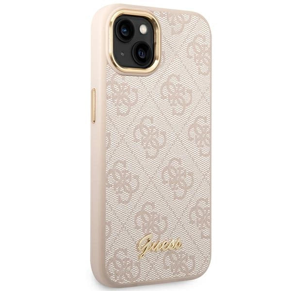 Guess 4G Vintage Gold Logo-hylster til iPhone 14 - pink