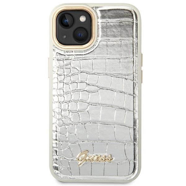 Guess GUHCP14SHGCRHS iPhone 14 6.1 " sølv / sølv hardcase Croco Collection