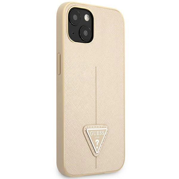 Guess GUHCP14SPSATLE iPhone 14 6,1 " beige / beige hardcase SaffianoTriangle Logo