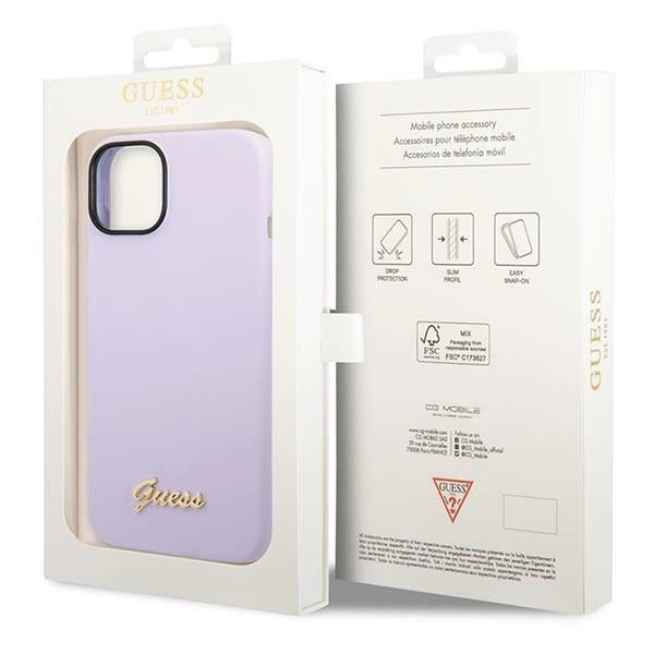 Guess GUHCP14SSLSMU iPhone 14 6,1" lilla/lila hårdkasse Silicone Vintage Gold Logo