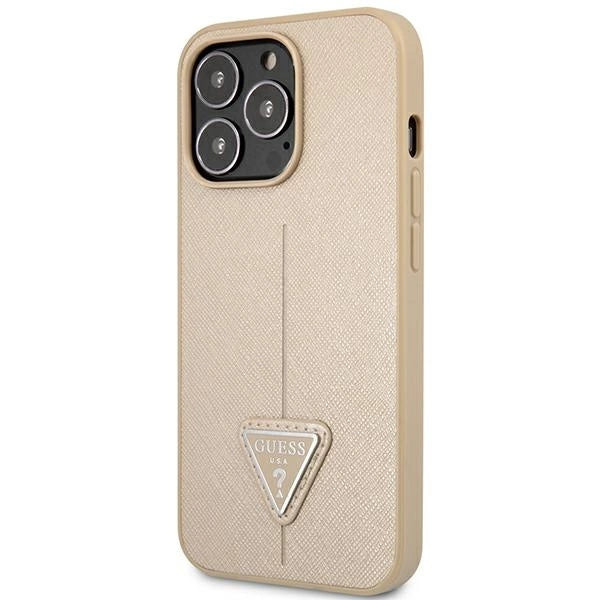 Guess GUHCP14XPSATLE iPhone 14 Pro Max 6,7 " beige / beige hardcase SaffianoTriangle Logo