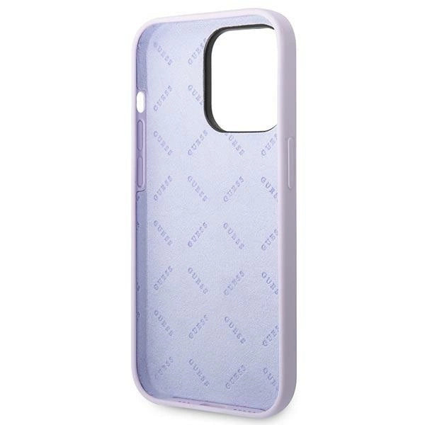 Guess GUHCP14XSLSMU iPhone 14 Pro Max 6.7" lilla/lila hårdkasse Silicone Vintage Gold Logo