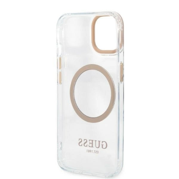 Guess GUHMP13MHTRMD iPhone 13 6.1 " guld / guld hårdkasse Metal Outline Magsafe