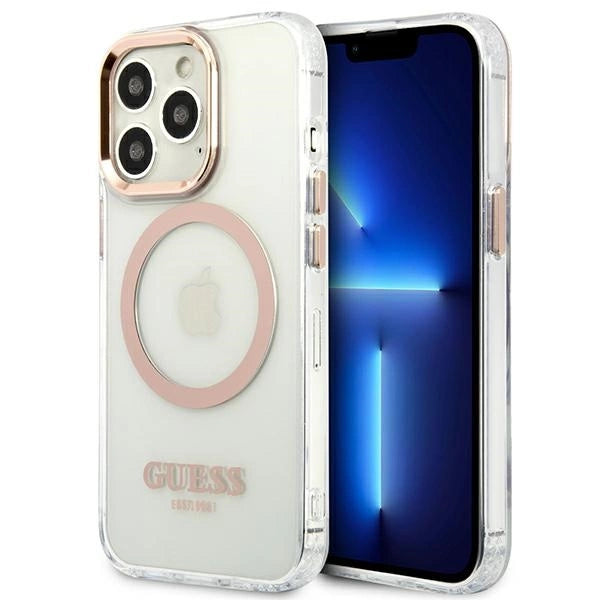 Guess GUHMP13XHTRMD iPhone 13 Pro Max 6.7 "guld / guld hard case Metal Outline Magsafe