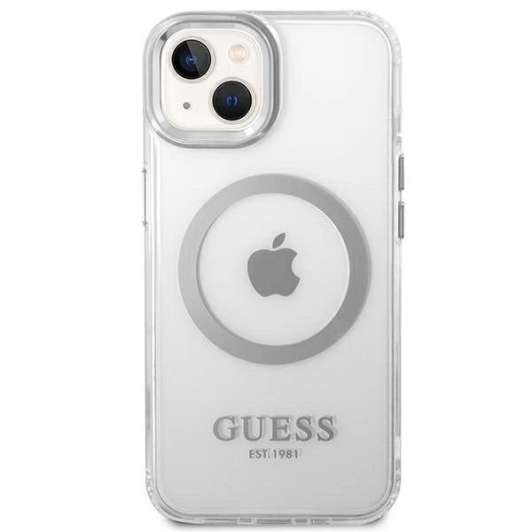 Guess GUHMP14MHTRMS iPhone 14 Plus 6.7" sølv/sølv hard case Metal Outline Magsafe