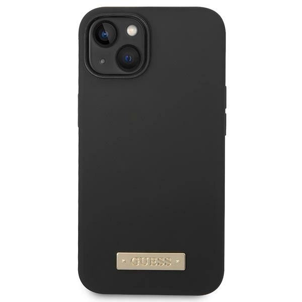 Guess GUHMP14MSBPLK iPhone 14 Plus 6.7" sort/sort hardcase Silikon Logo Plade MagSafe
