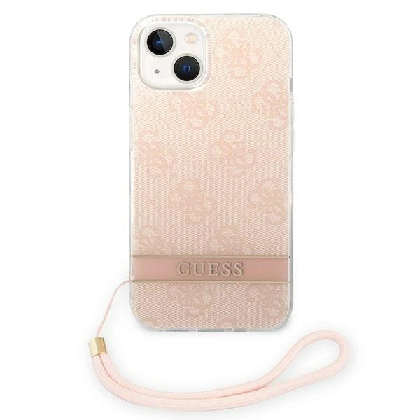 Guess GUOHCP14MH4STP iPhone 14 Plus 6.7 " pink / pink hardcase 4G Print Strap
