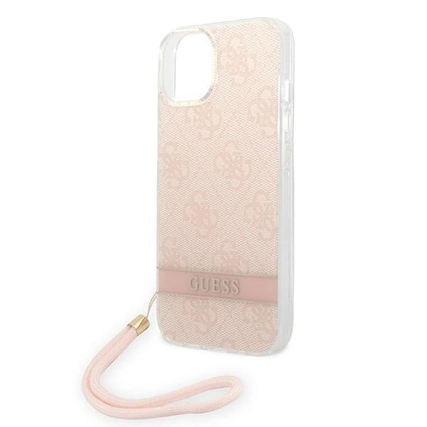 Guess GUOHCP14MH4STP iPhone 14 Plus 6.7 " pink / pink hardcase 4G Print Strap
