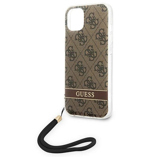 Guess GUOHCP14MH4STW iPhone 14 Plus 6.7 " brun / brun hardcase 4G Print Strap