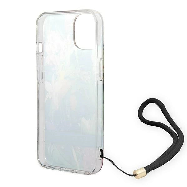 Guess GUOHCP14MHFLSB iPhone 14 Plus 6.7 "blå / blå hårdkasse blomsterstrop