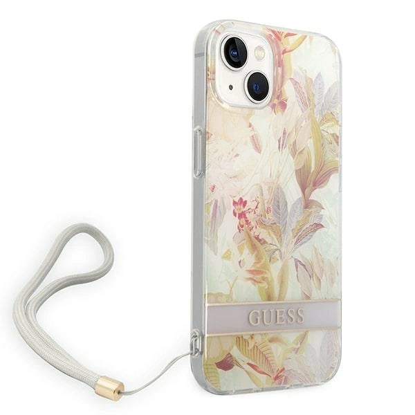 Guess GUOHCP14MHFLSU iPhone 14 Plus 6.7 " lilla / lilla hårdkasse blomsterstrop