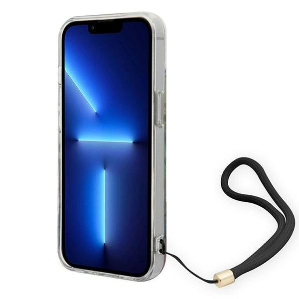 Guess GUOHCP14SHFLSB iPhone 14 6.1 "blå / blå hårdkasse blomsterstrop