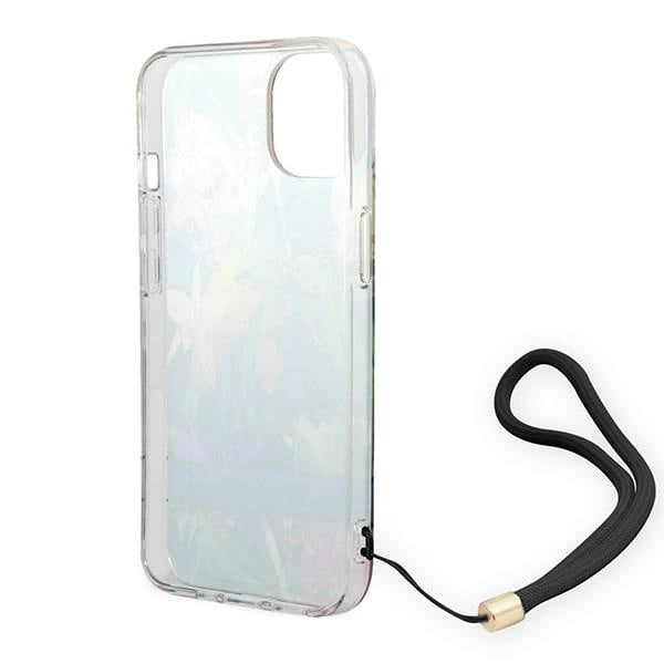 Guess GUOHCP14SHFLSB iPhone 14 6.1 "blå / blå hårdkasse blomsterstrop