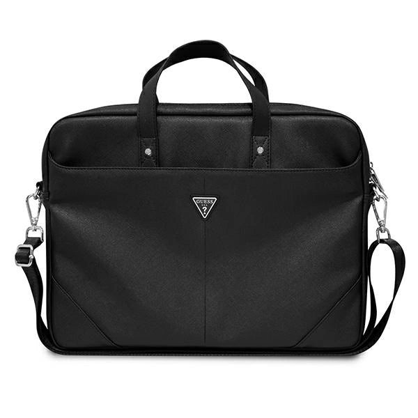 Guess Saffiano Triangle Logo taske til en 16'' laptop - sort