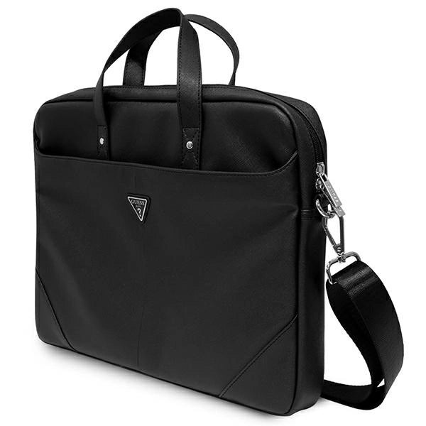 Guess Saffiano Triangle Logo taske til en 16'' laptop - sort