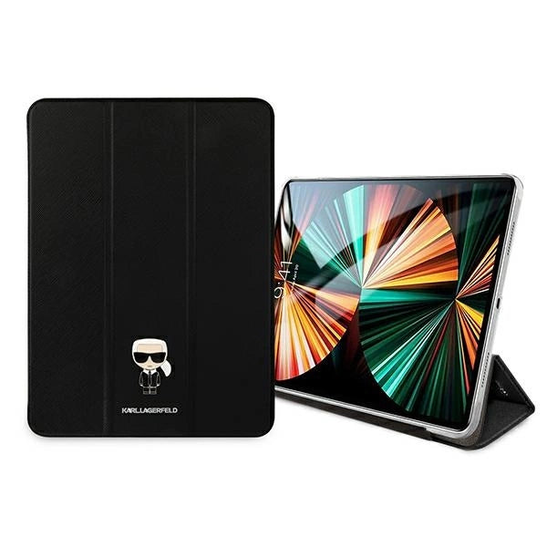 Karl Lagerfeld KLFC12OKMK iPad 12.9" Pro 2021 Bogomslag sort Saffiano Karl Iconic