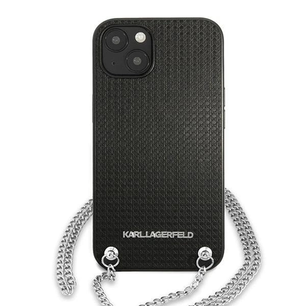 Karl Lagerfeld KLHCP13SPMK iPhone 13 mini 5,4 "hardcase sort / sort læder Textureret og kæde