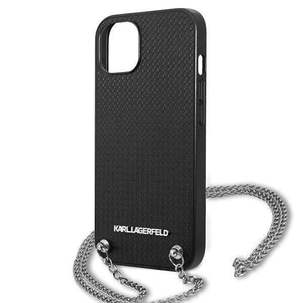 Karl Lagerfeld KLHCP13SPMK iPhone 13 mini 5,4 "hardcase sort / sort læder Textureret og kæde