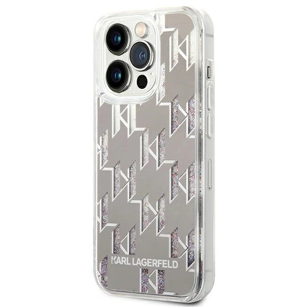 Karl Lagerfeld KLHCP14LLMNMS iPhone 14 Pro 6.1 "hardcase sølv / sølv Liquid Glitter Monogram
