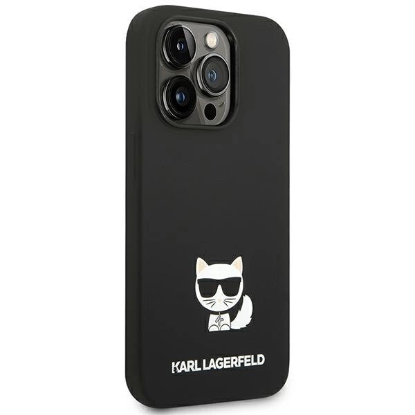 Karl Lagerfeld KLHCP14LSLCTBK iPhone 14 Pro 6.1 "hardcase sort / sort Silicone Choupette Body