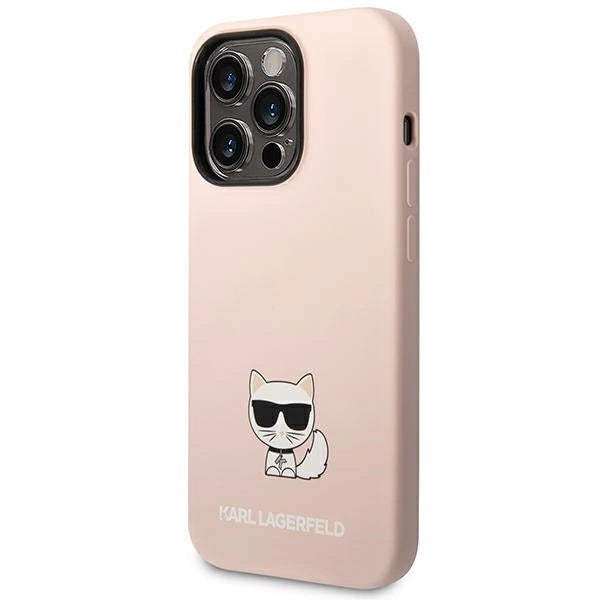 Karl Lagerfeld KLHCP14LSLCTPI iPhone 14 Pro 6.1 "hardcase lyserød / lyserød Silicone Choupette Body